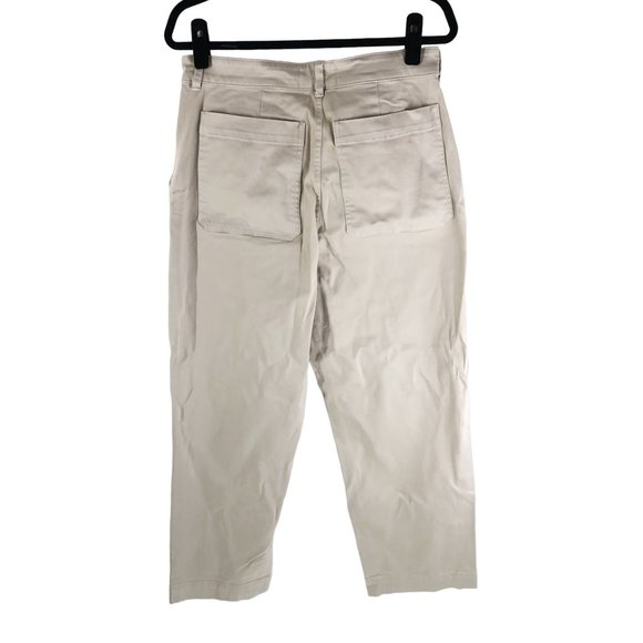 Everlane Womens The Straight-Leg Crop Pants Sandstone Beige 10 - Picture 4 of 7